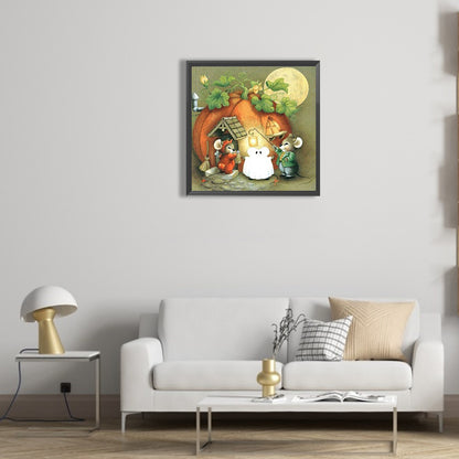 Pumpkin House - Full Round Drill Diamond Painting 30*30CM