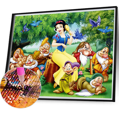 Snow White And The Seven Dwarfs - Full Round Drill Diamond Painting 55*45CM