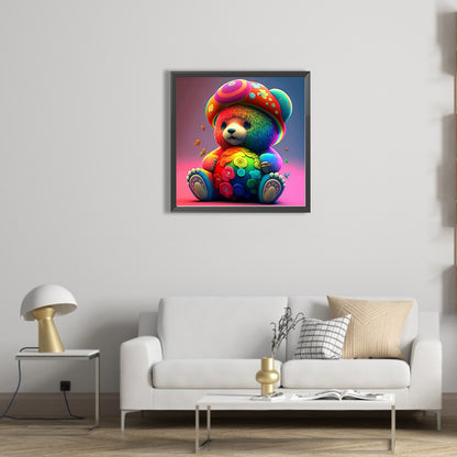 Colorful Bear - AB Round Drill Diamond Painting 40*40CM