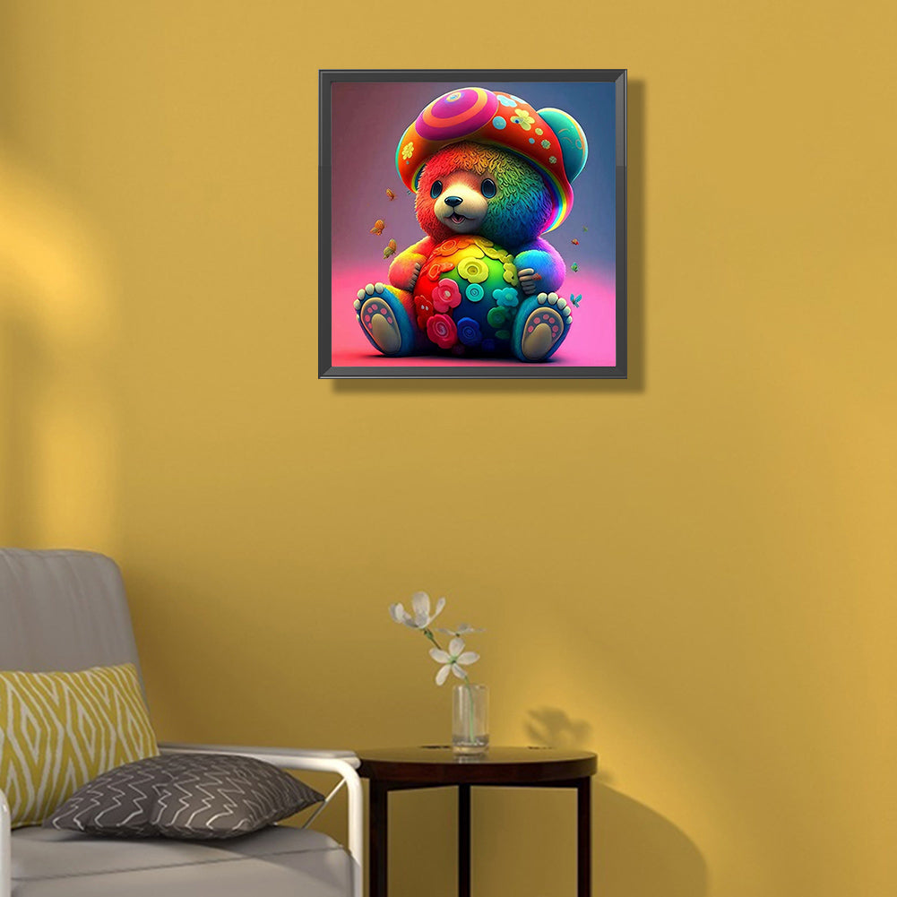 Colorful Bear - AB Round Drill Diamond Painting 40*40CM