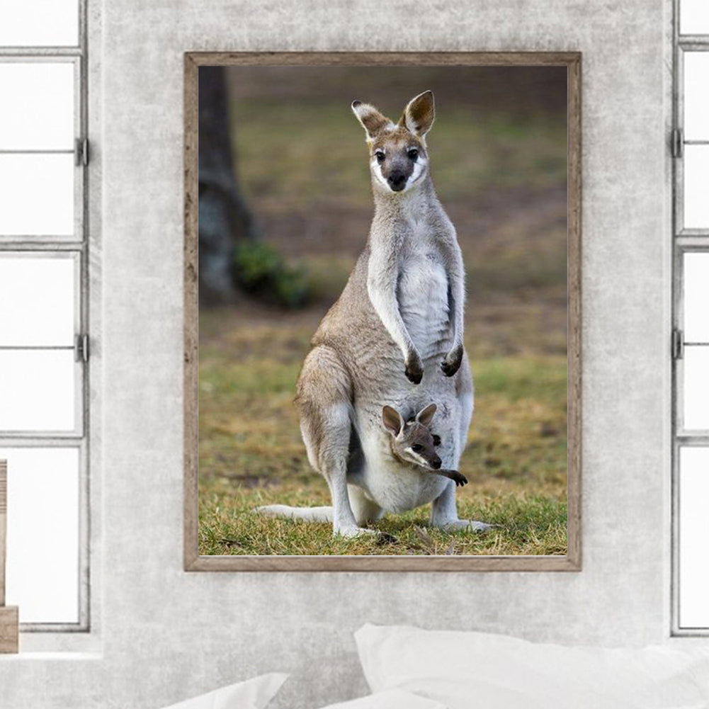 Parent-Child Kangaroo - Full Round Drill Diamond Painting 30*40CM