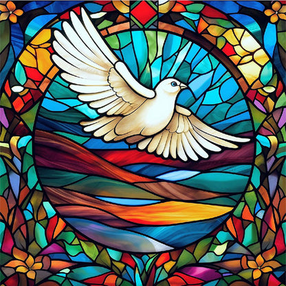 Glass Painting-White Dove - 11CT Stamped Cross Stitch 40*40CM