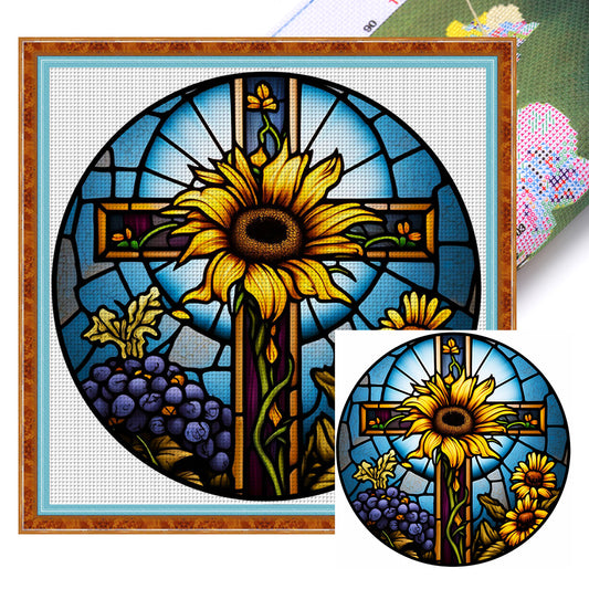 Glass Painting- - 11CT Stamped Cross Stitch 40*40CM