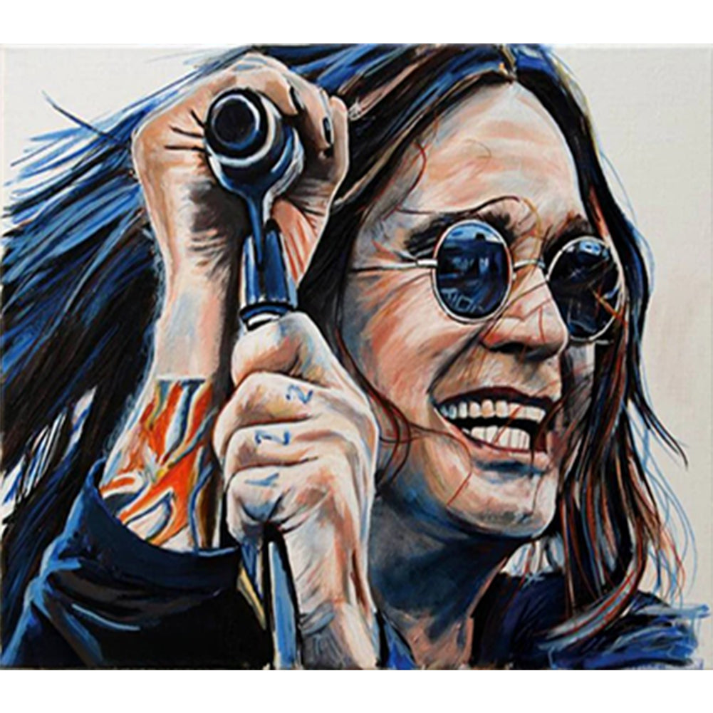 Rock Singer - Full Round Drill Diamond Painting 35*30CM