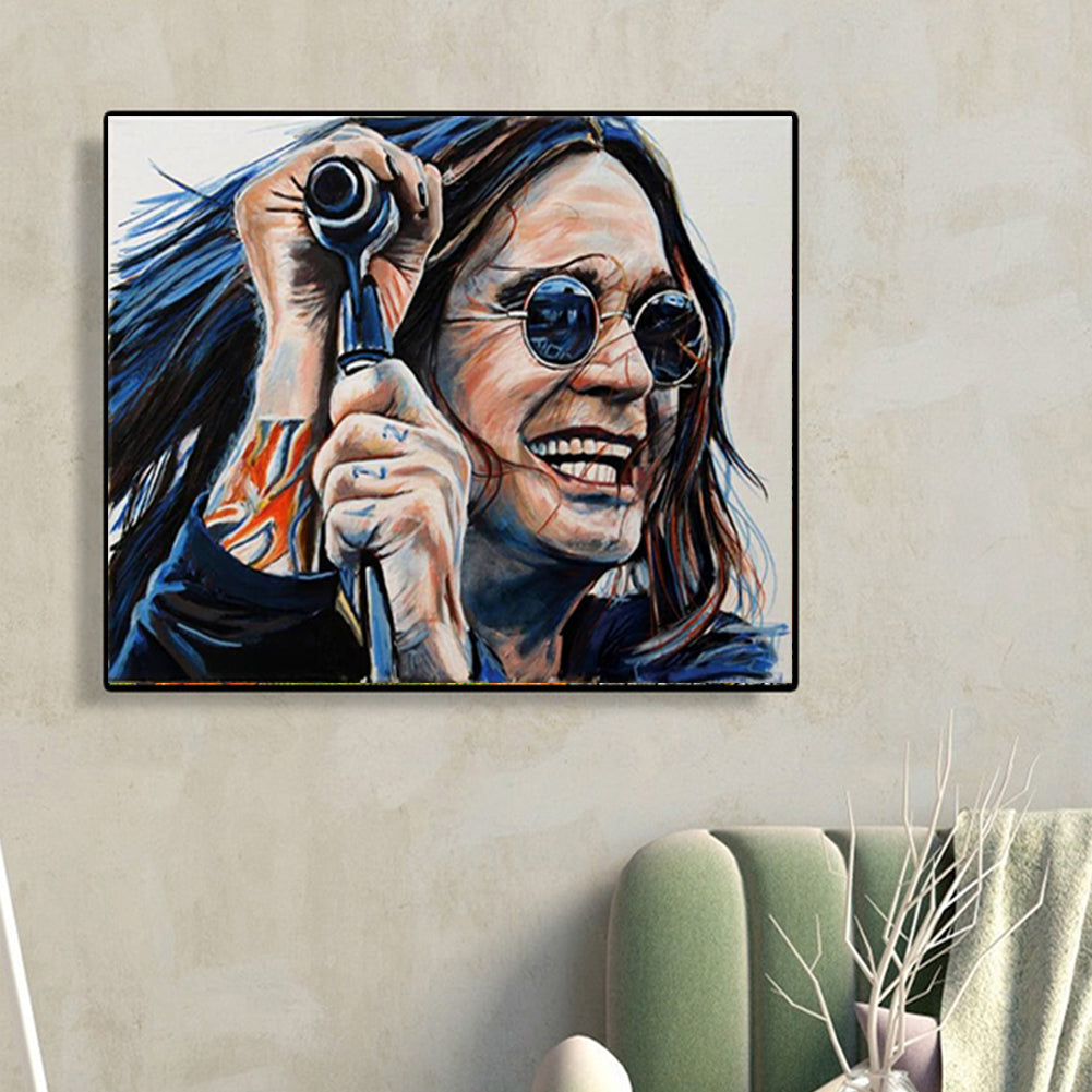 Rock Singer - Full Round Drill Diamond Painting 35*30CM