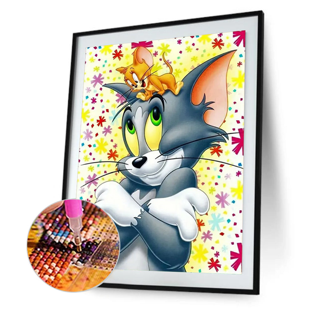 Cat And Mouse - Full Round Drill Diamond Painting 30*40CM