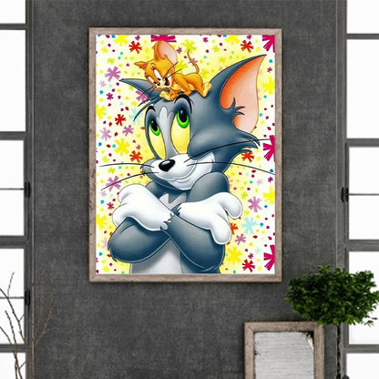 Cat And Mouse - Full Round Drill Diamond Painting 30*40CM