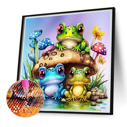 Three Little Frogs - Full Round Drill Diamond Painting 30*30CM