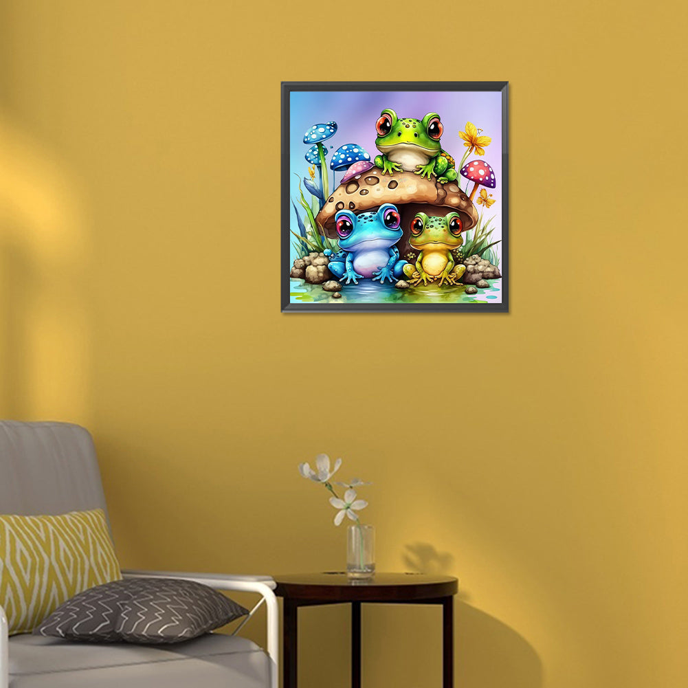 Three Little Frogs - Full Round Drill Diamond Painting 30*30CM