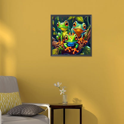 Three Little Frogs - Full Round Drill Diamond Painting 30*30CM