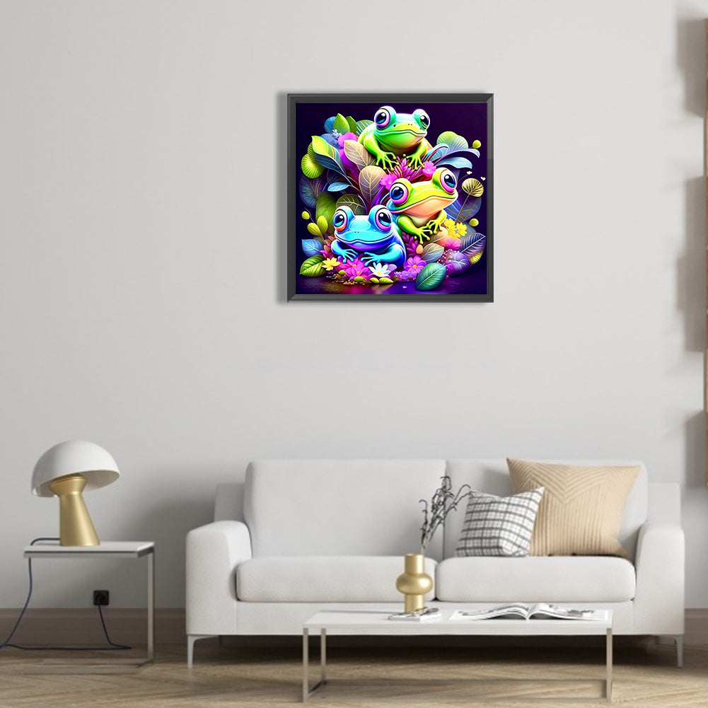 Three Little Frogs - Full Round Drill Diamond Painting 30*30CM