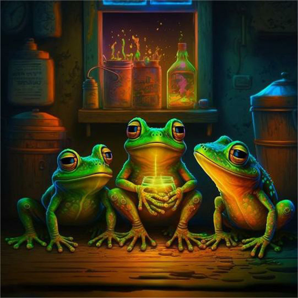 Three Little Frogs - Full Round Drill Diamond Painting 30*30CM