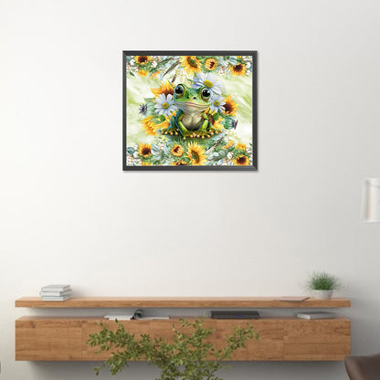 Sunflower Frog - Full Round Drill Diamond Painting 40*35CM