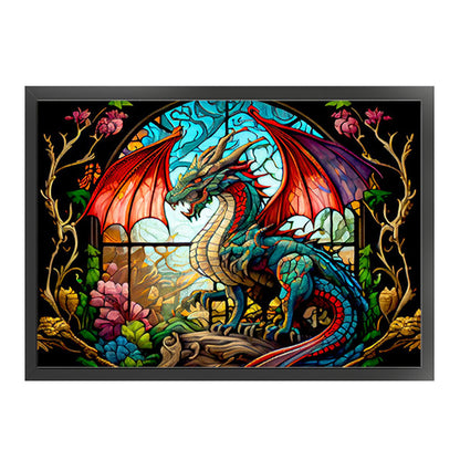Glass Painting-Pterosaur - 11CT Counted Cross Stitch 60*45CM