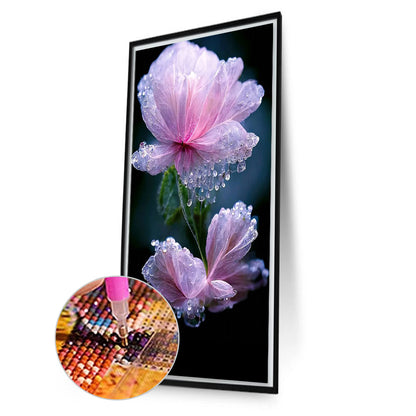 Water Drop Lotus - Full Square Drill Diamond Painting 40*70CM
