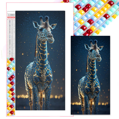 Giraffe At Night Starry Sky - Full Square Drill Diamond Painting 40*80CM