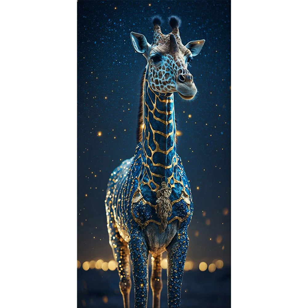 Giraffe At Night Starry Sky - Full Square Drill Diamond Painting 40*80CM