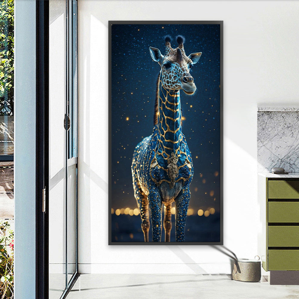 Giraffe At Night Starry Sky - Full Square Drill Diamond Painting 40*80CM