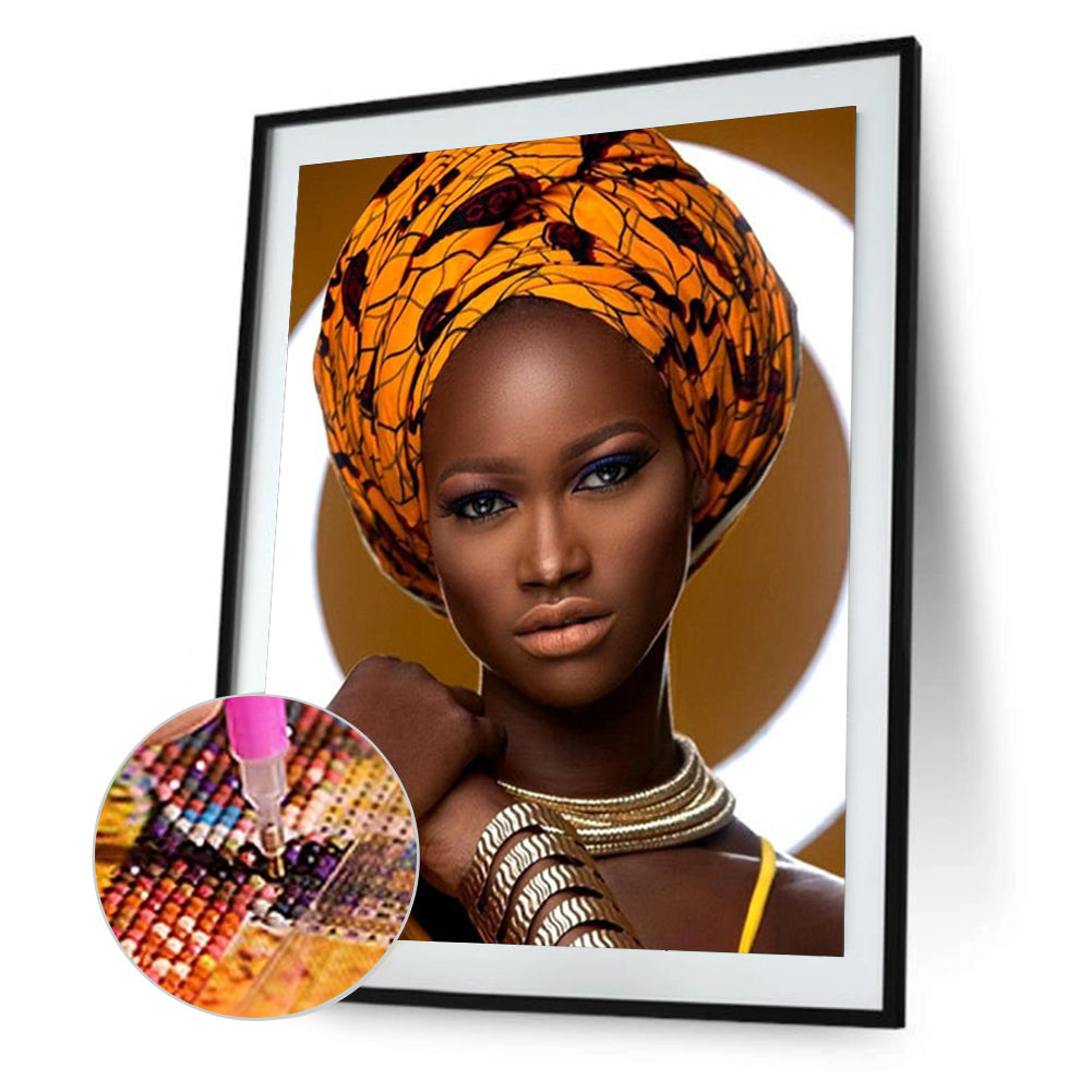 Black Women - Full Round Drill Diamond Painting 30*40CM