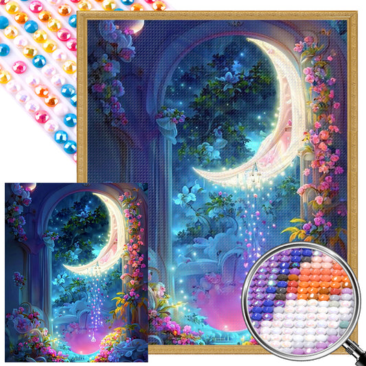 Dream Moon - AB Round Drill Diamond Painting 40*50CM