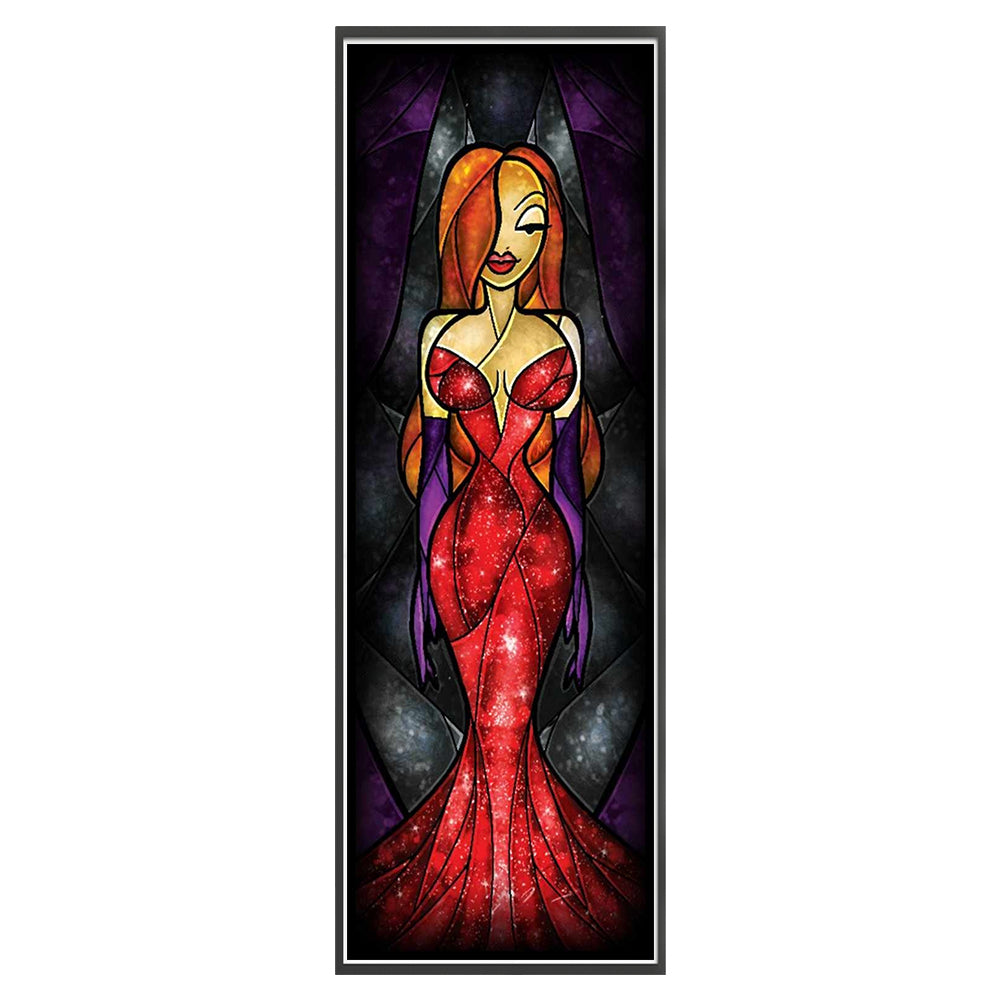 Glass Painting-Jessica Rabbit - 11CT Stamped Cross Stitch 30*83CM