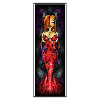 Glass Painting-Jessica Rabbit - 11CT Stamped Cross Stitch 30*83CM