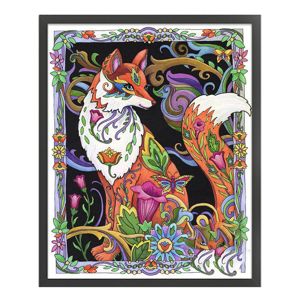 Fox And Flowers - 11CT Stamped Cross Stitch 50*60CM