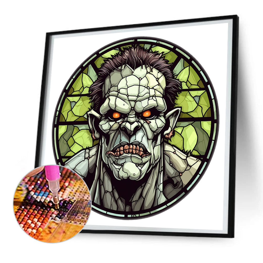 Halloween Glass Painting - Full Round Drill Diamond Painting 30*30CM