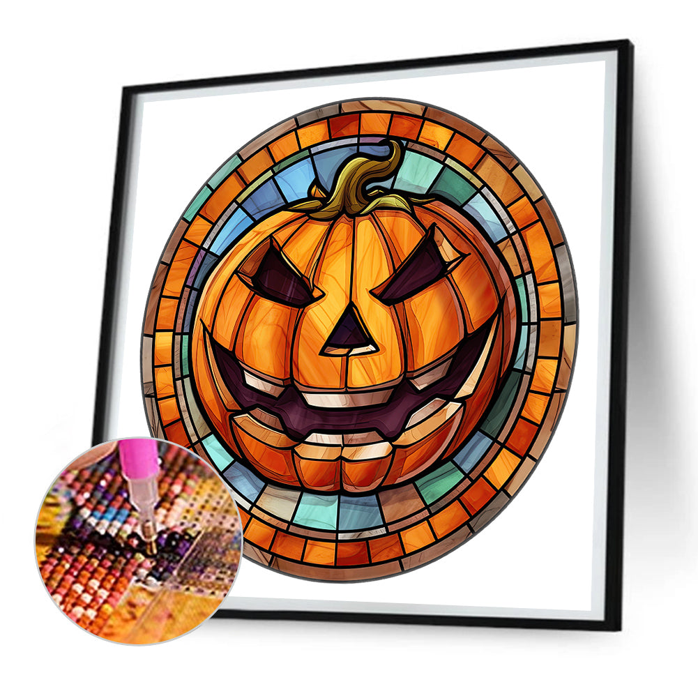 Halloween Glass Painting - Full Round Drill Diamond Painting 30*30CM