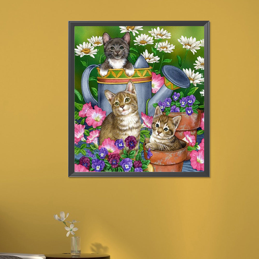 Cat Cat - AB Round Drill Diamond Painting 45*50CM