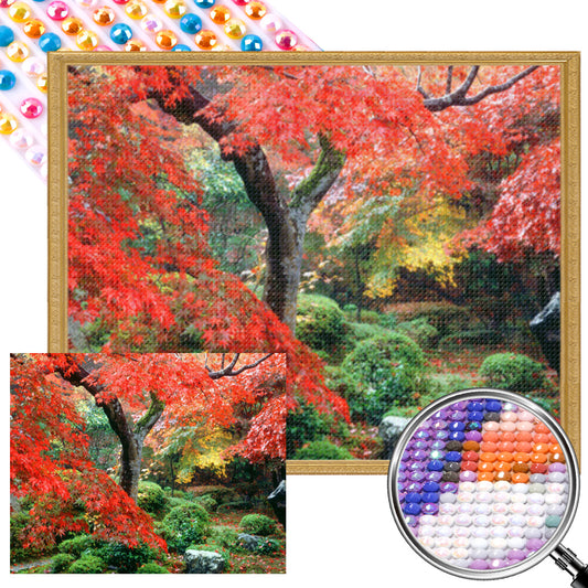 Maple Leaf - AB Round Drill Diamond Painting 45*55CM