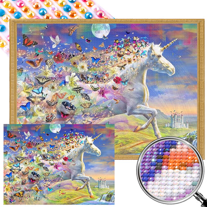 Butterfly Horse - AB Round Drill Diamond Painting 40*55CM