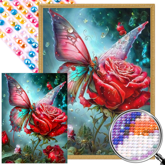 Rose - AB Round Drill Diamond Painting 40*55CM