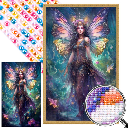 Butterfly Girl - AB Round Drill Diamond Painting 40*65CM