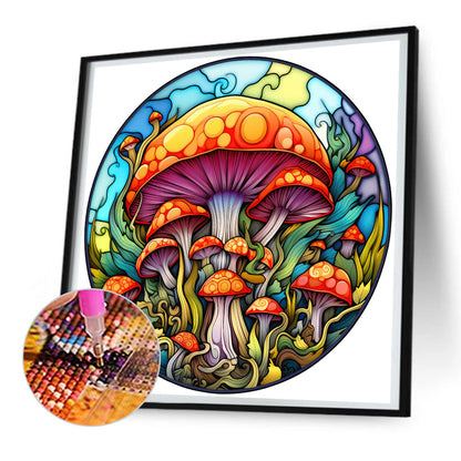 Mushroom Glass Painting - Full Round Drill Diamond Painting 30*30CM