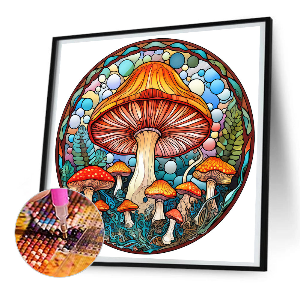 Mushroom Glass Painting - Full Round Drill Diamond Painting 30*30CM