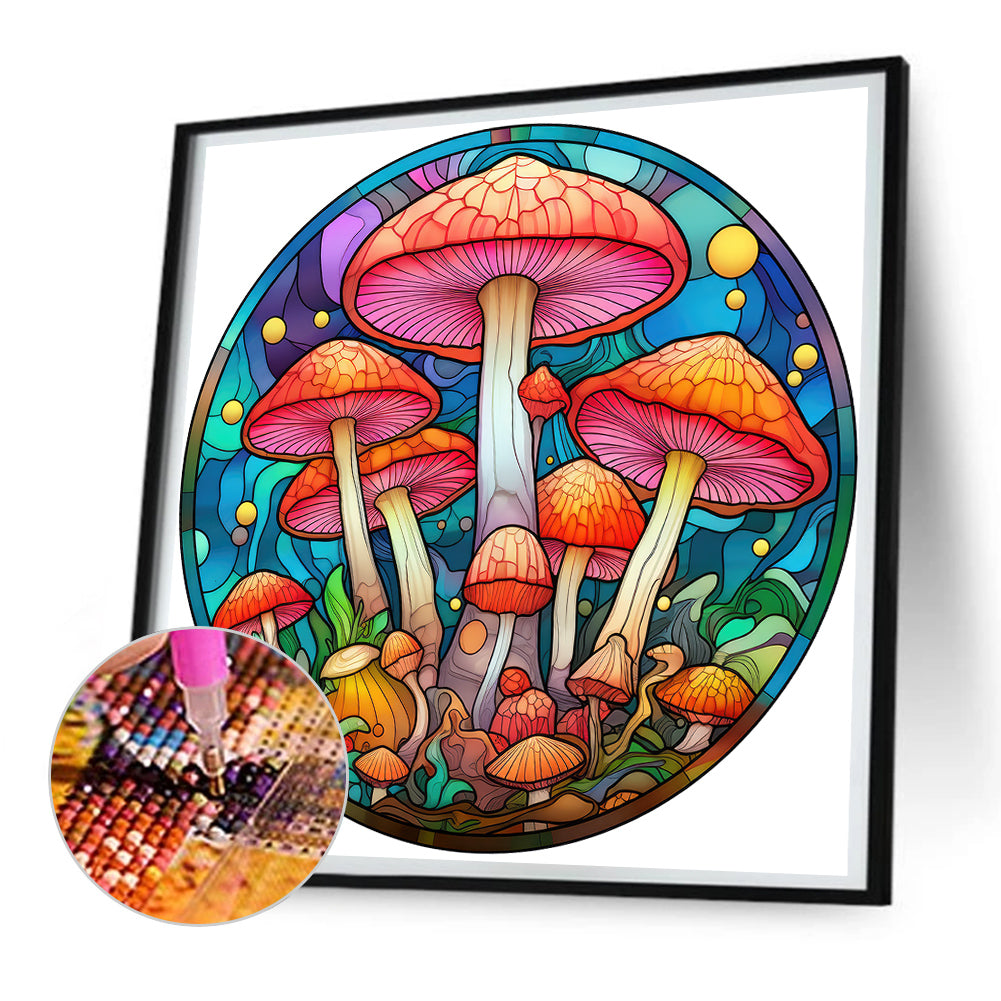 Mushroom Glass Painting - Full Round Drill Diamond Painting 30*30CM