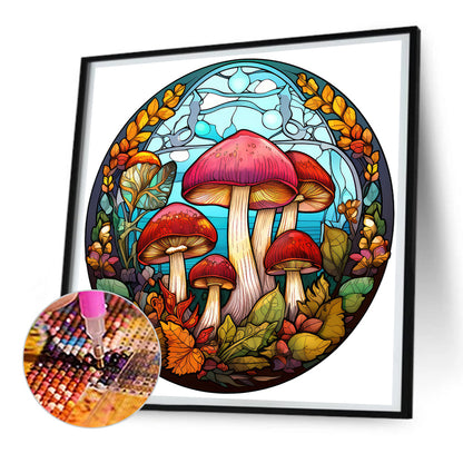 Mushroom Glass Painting - Full Round Drill Diamond Painting 30*30CM