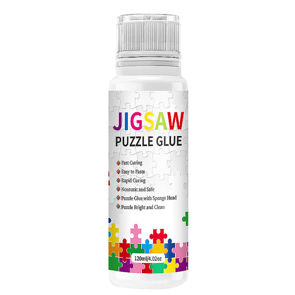 120ml Jigsaw Puzzle Glue Permanent Hold with Sponge Head for Diamond Art Sealer