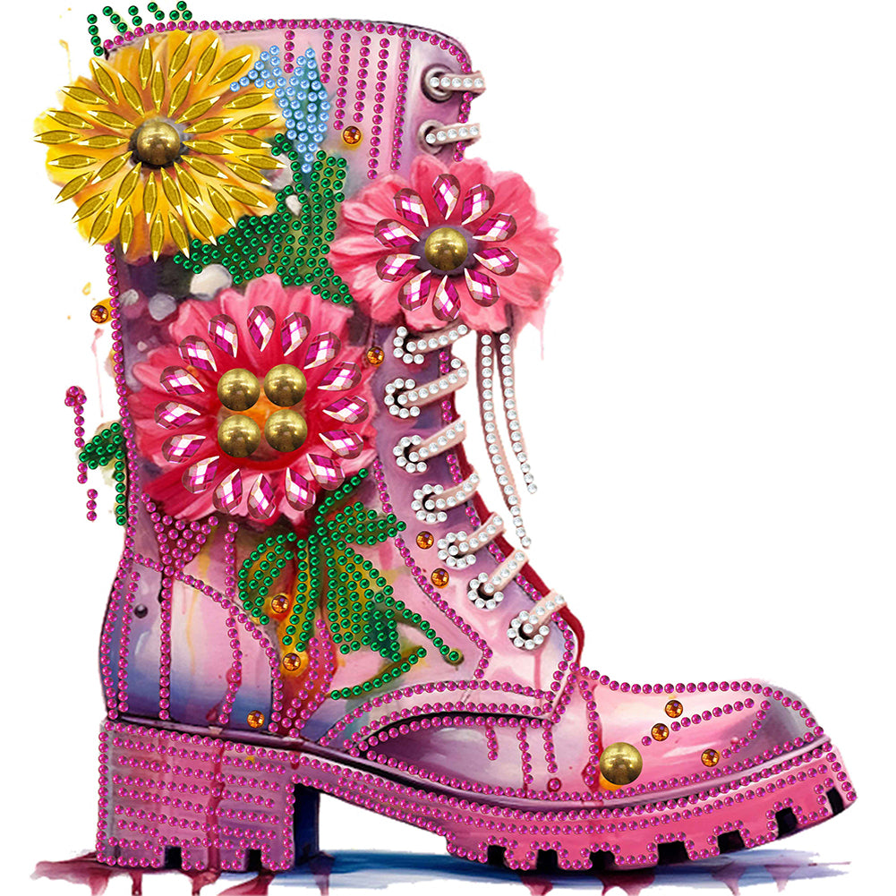 Boots Bouquet - Special Shaped Drill Diamond Painting 30*30CM