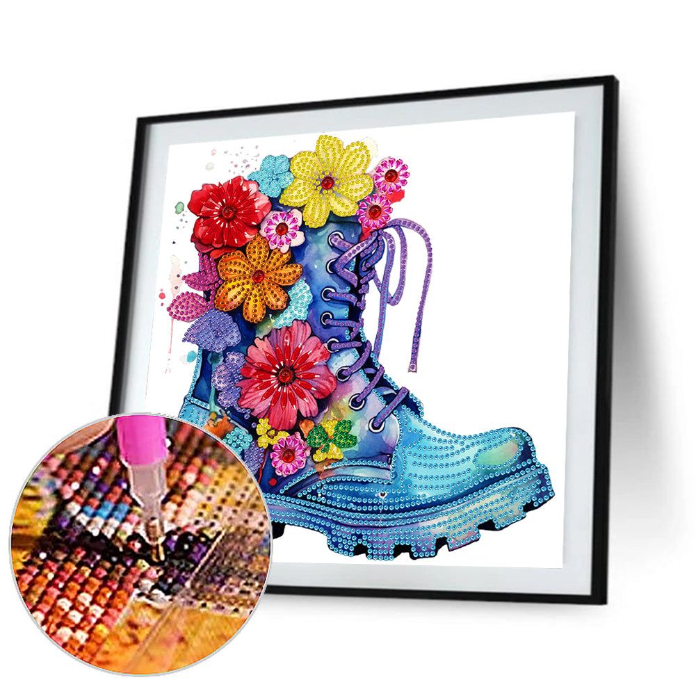 Boots Bouquet - Special Shaped Drill Diamond Painting 30*30CM