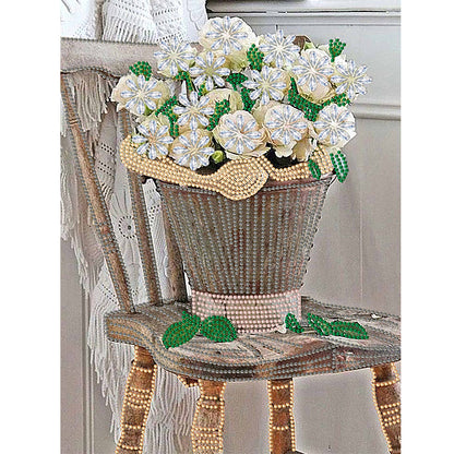 Bouquet On Chair - Special Shaped Drill Diamond Painting 30*40CM