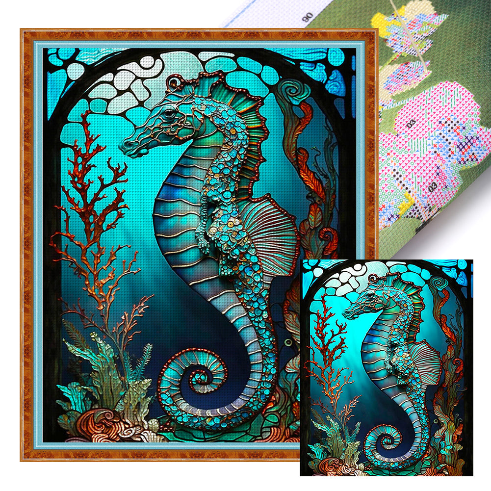 Marine Life-Seahorse - 14CT Stamped Cross Stitch 45*55CM