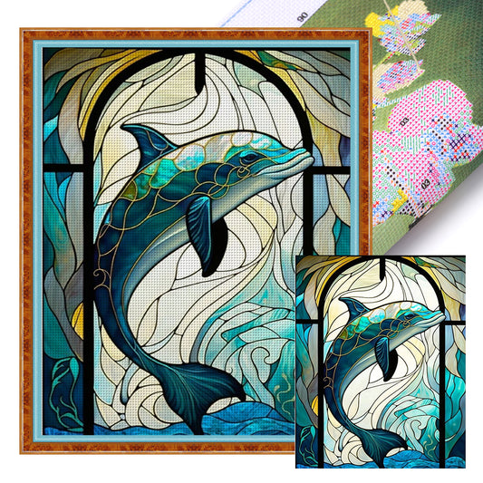 Sea Life - Dolphin - 14CT Stamped Cross Stitch 45*55CM