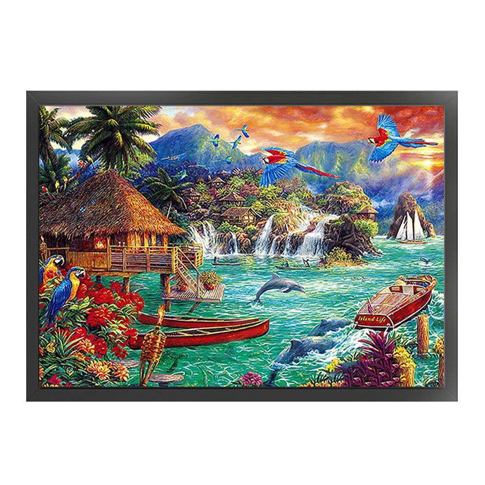 Landscape Scenery - 11CT Stamped Cross Stitch 80*55CM