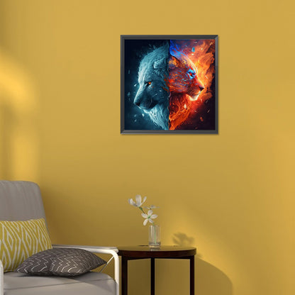 Tiger Yin And Yang Diagram - Full Round Drill Diamond Painting 30*30CM