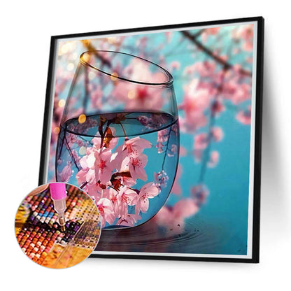 Peach Blossom Cup - Full Round Drill Diamond Painting 50*50CM