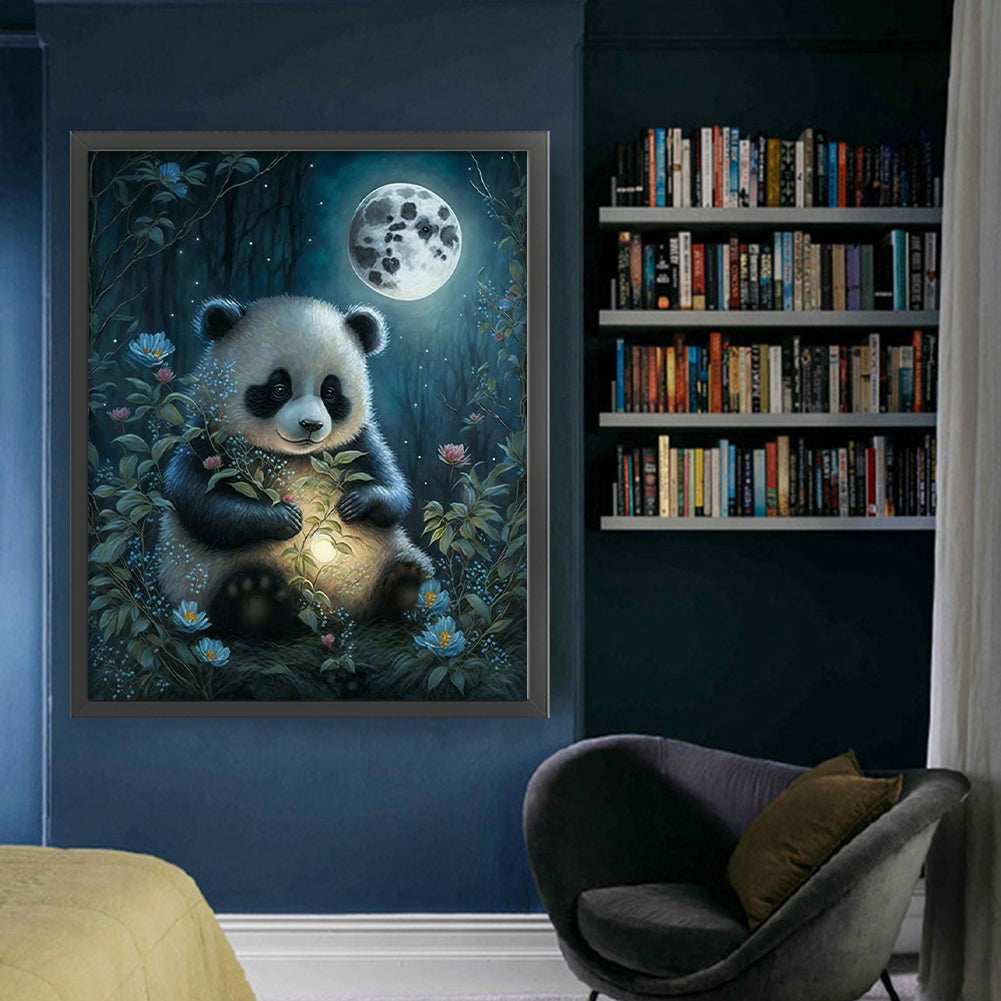 Panda Under The Moon - 11CT Stamped Cross Stitch 50*60CM