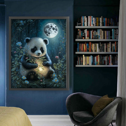 Panda Under The Moon - 11CT Stamped Cross Stitch 50*60CM