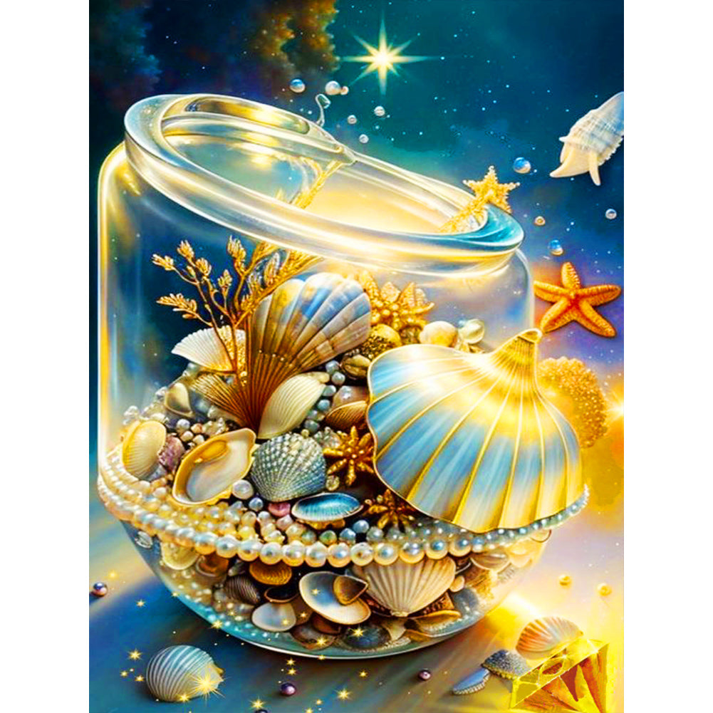 Dreamy Yellow Shell - Full Round Drill Diamond Painting 30*40CM